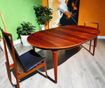 REFINISHED Danish MCM Rosewood Table Round w 2 Leaves by J.Andersen, 47