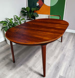 REFINISHED Danish MCM Rosewood Table Round w 2 Leaves by J.Andersen, 47