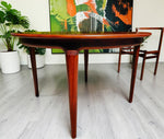 REFINISHED Danish MCM Rosewood Table Round w 2 Leaves by J.Andersen, 47