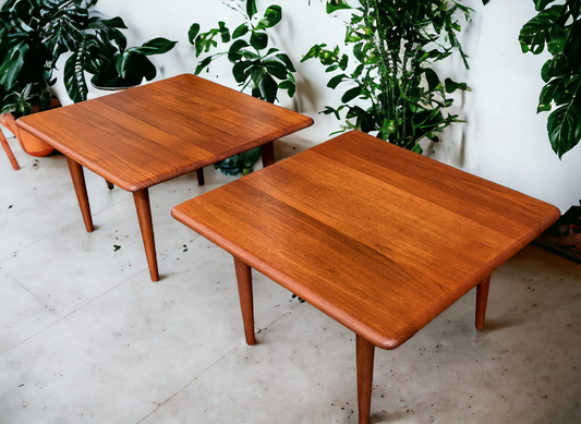 REFINISHED Mid Century Modern Solid Teak Accent Table (2 available)