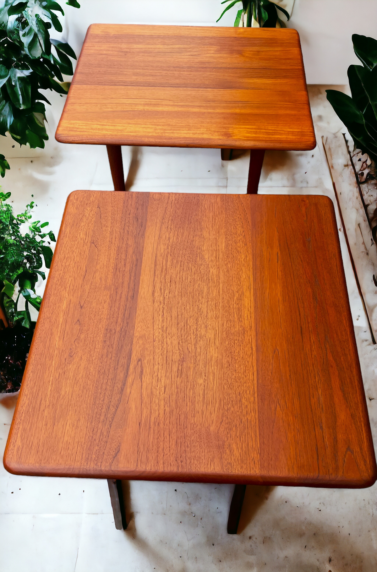 REFINISHED Mid Century Modern Solid Teak Accent Table (2 available)
