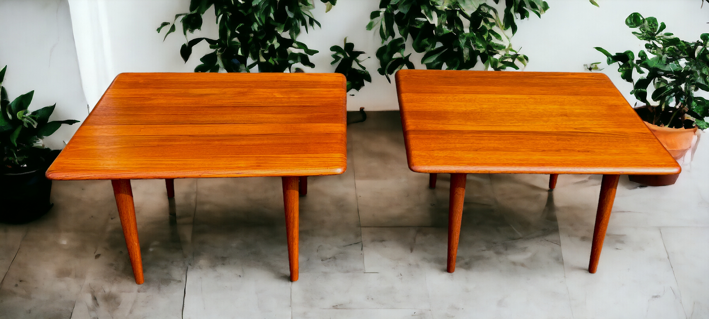 REFINISHED Mid Century Modern Solid Teak Accent Table (2 available)