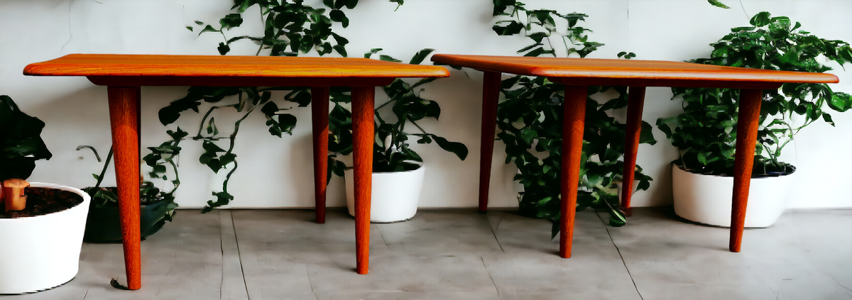 REFINISHED Mid Century Modern Solid Teak Accent Table (2 available)