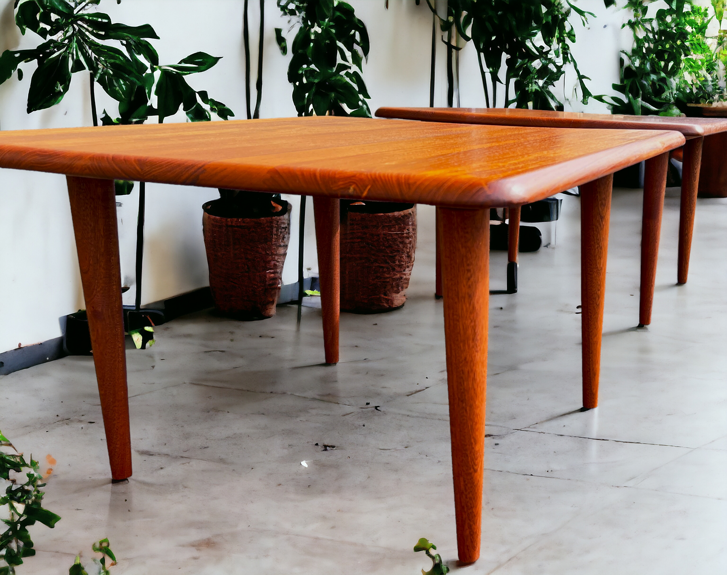 REFINISHED Mid Century Modern Solid Teak Accent Table (2 available)