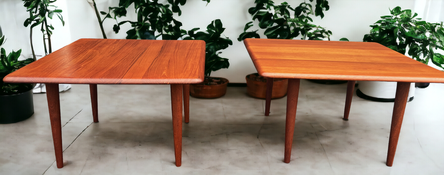 REFINISHED Mid Century Modern Solid Teak Accent Table (2 available)