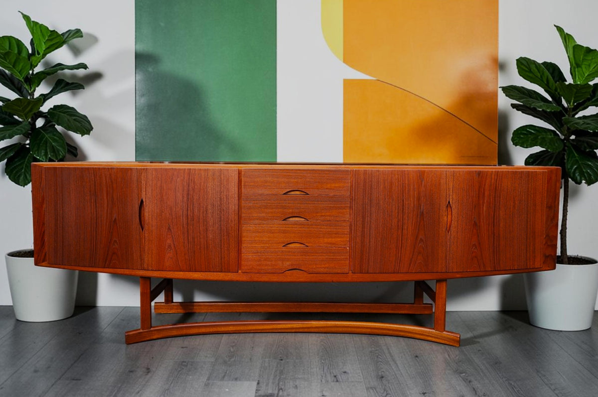 REFINISHED Danish MCM Teak Sideboard HB20 by J. Andersen for Hans Beech  94.5