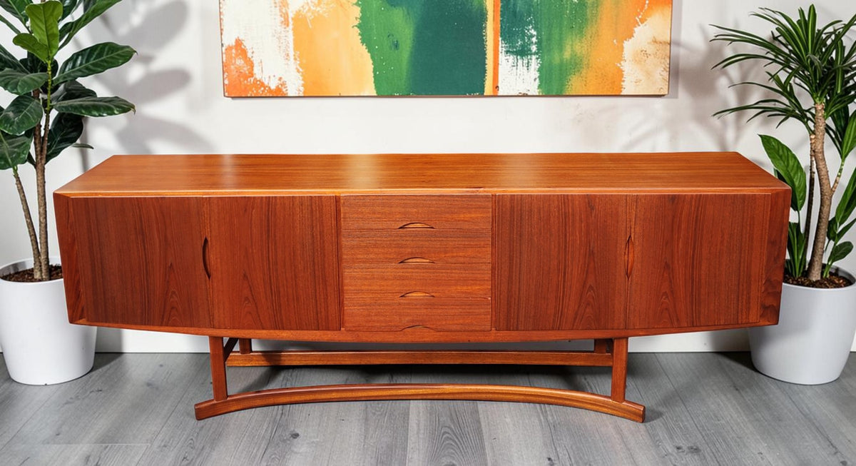 REFINISHED Danish MCM Teak Sideboard HB20 by J. Andersen for Hans Beech  94.5