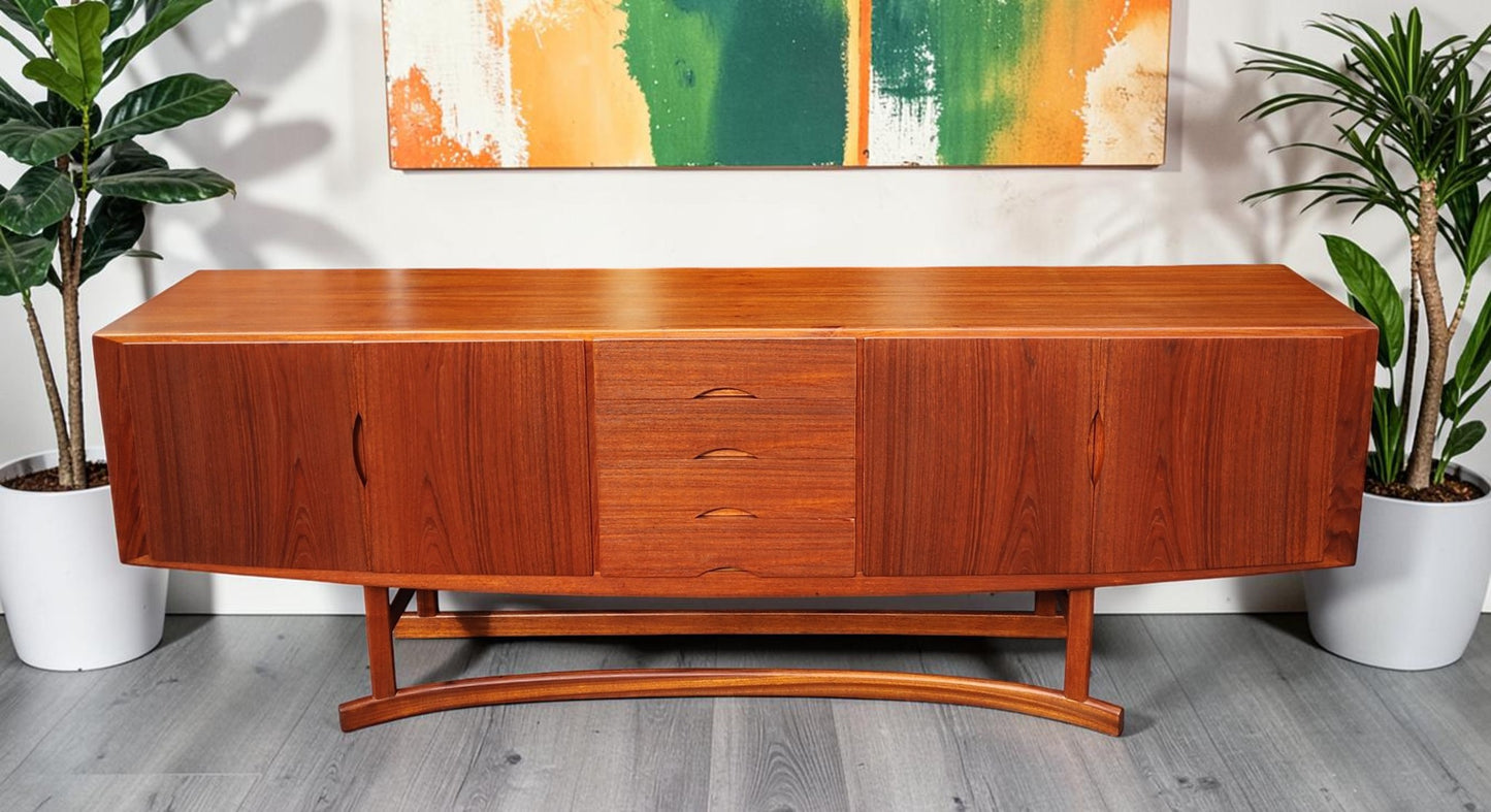 REFINISHED Danish MCM Teak Sideboard HB20 by J. Andersen for Hans Beech  94.5"