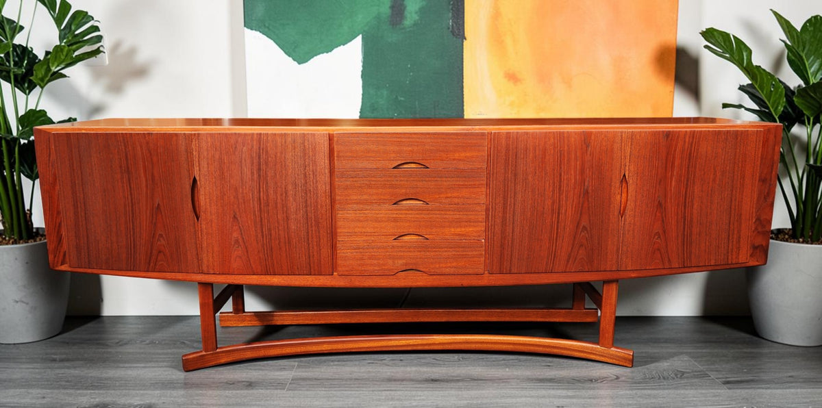 REFINISHED Danish MCM Teak Sideboard HB20 by J. Andersen for Hans Beech  94.5