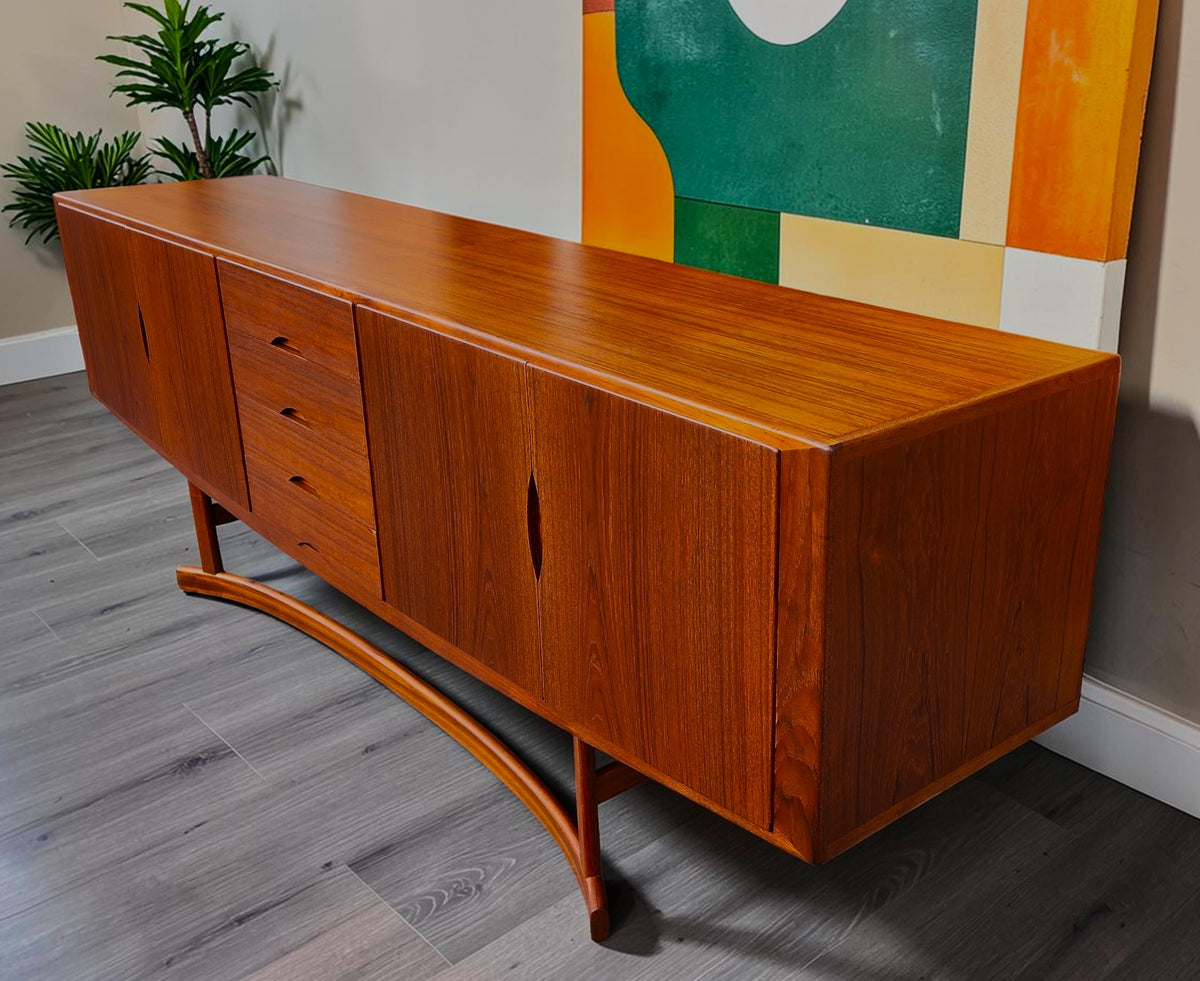 REFINISHED Danish MCM Teak Sideboard HB20 by J. Andersen for Hans Beech  94.5