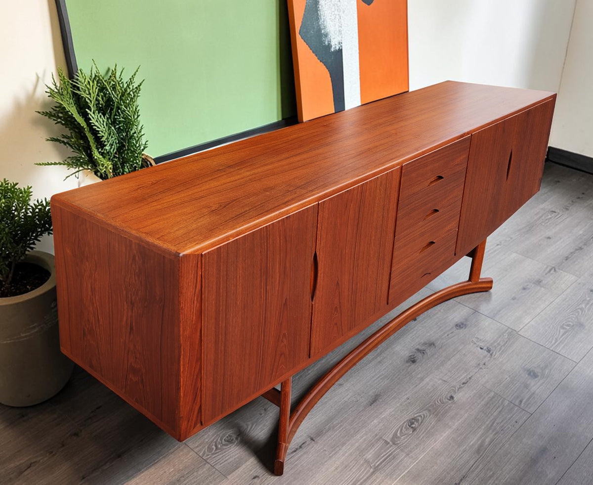 REFINISHED Danish MCM Teak Sideboard HB20 by J. Andersen for Hans Beech  94.5