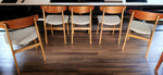 5 RESTORED Danish Mid Century Modern Teak & Beech Chairs REUPHOLSTERED 8