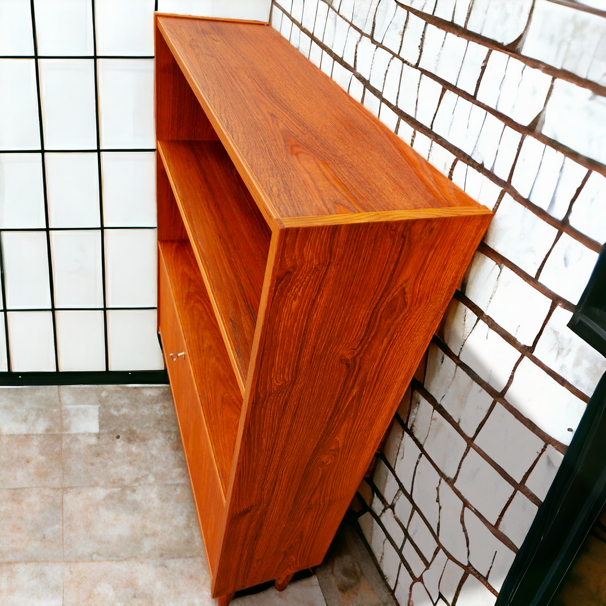 REFINISHED Danish Mid Century Modern Teak Bar Cabinet, 34.25