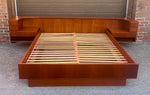 REFINISHED Danish MCM Teak Bed w Floating Nightstands Queen by Komfort 16