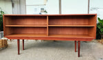 REFINISHED Danish Mid Century Modern Teak Display w Finished Back 72
