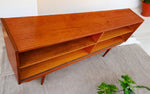 REFINISHED Danish Mid Century Modern Teak Display w Finished Back 72