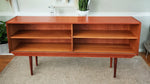 REFINISHED Danish Mid Century Modern Teak Display w Finished Back 72