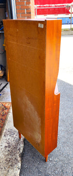 REFINISHED Danish Mid Century Modern Teak Corner Cabinet w Bar 11