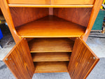REFINISHED Danish Mid Century Modern Teak Corner Cabinet w Bar 8