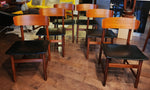 6 REFINISHED Danish Mid Century Modern Teak Dining Chairs 2