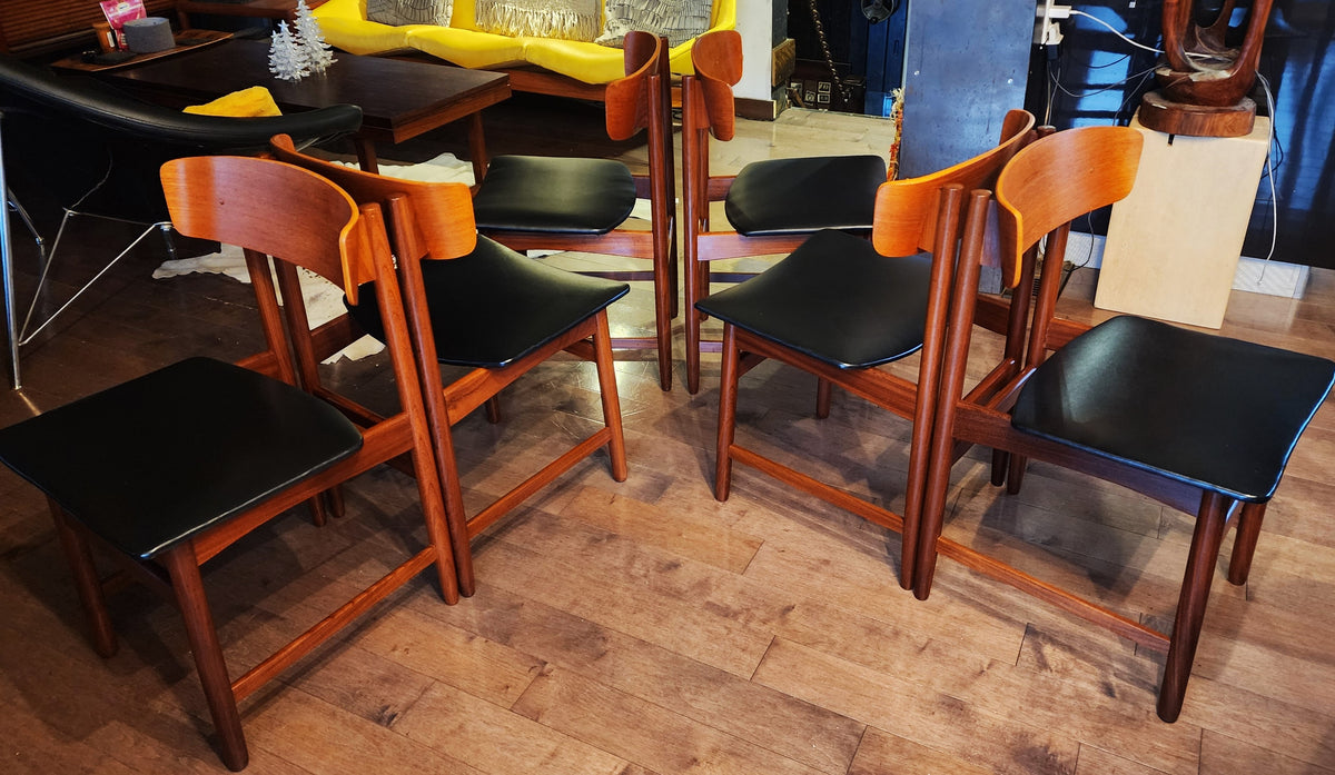6 REFINISHED Danish Mid Century Modern Teak Dining Chairs
