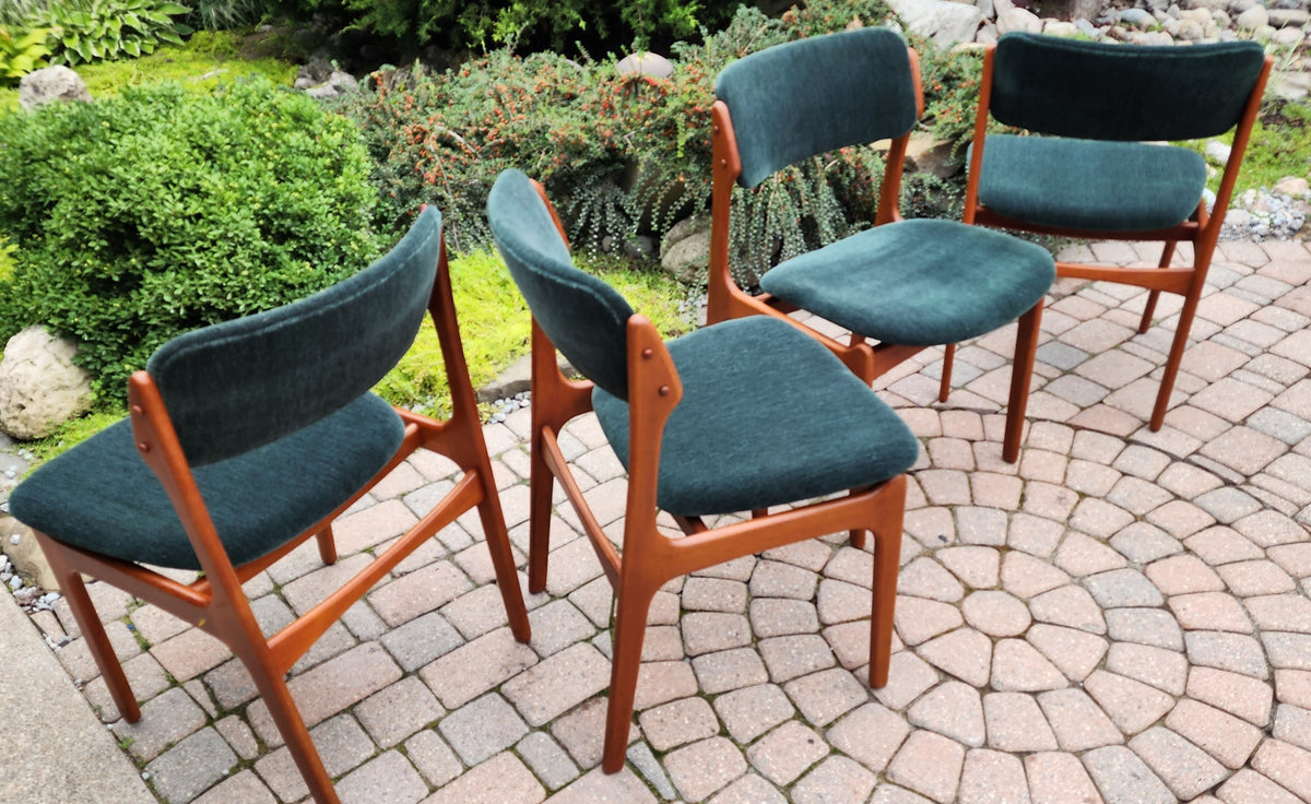 Choose Fabric***6 REFINISHED Danish Mid Century Modern teak chairs by Erik Buch, model 49