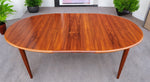REFINISHED Danish Mid Century Modern Teak Table Oval w 2 leaves 59