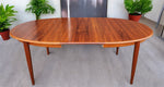 REFINISHED Danish Mid Century Modern Teak Table Oval w 2 leaves 59