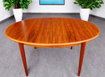 REFINISHED Danish Mid Century Modern Teak Table Oval w 2 leaves 59