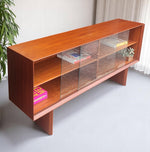 REFINISHED Danish Mid Century Modern Teak Display TV Media Console 60
