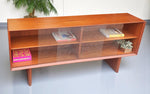 REFINISHED Danish Mid Century Modern Teak Display TV Media Console 60