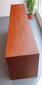 REFINISHED Danish Mid Century Modern Teak Display TV Media Console 60