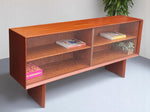 REFINISHED Danish Mid Century Modern Teak Display TV Media Console 60
