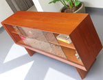 REFINISHED Danish Mid Century Modern Teak Display TV Media Console 60