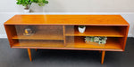 REFINISHED Danish MCM Teak Display by Faarup w Finished Back 59