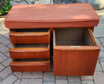 REFINISHED Danish MCM Teak Storage Bench w Drawers & Wheels, will get NEW Cushion 4
