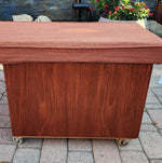 REFINISHED Danish MCM Teak Storage Bench w Drawers & Wheels, will get NEW Cushion 7