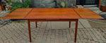 REFINISHED Danish Mid Century Modern Teak Table Draw Leaf, 54