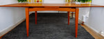 REFINISHED Danish Mid Century Modern Teak Floating Draw Leaf Dining Table 52