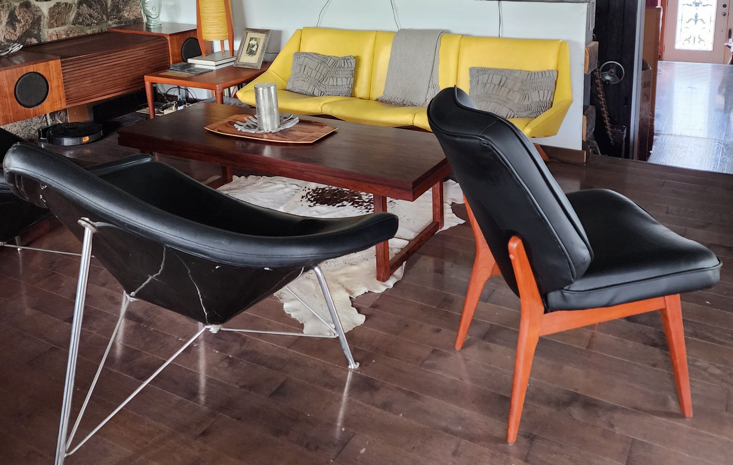 REFINISHED REUPHOLSTERED Danish Mid Century Modern Teak Framed Easy Chair