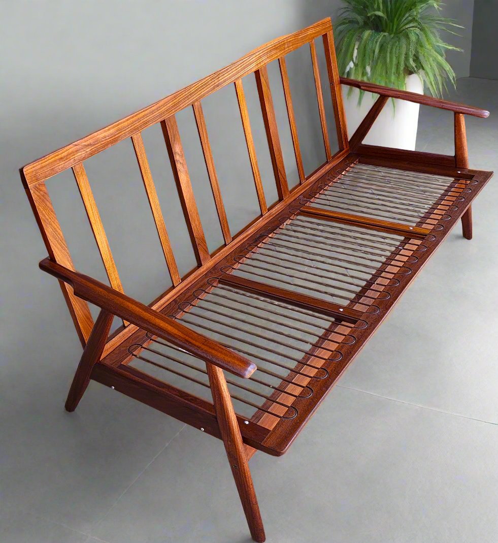 Choose Fabric! REFINISHED Danish Mid Century Modern Teak 3-Seater Sofa