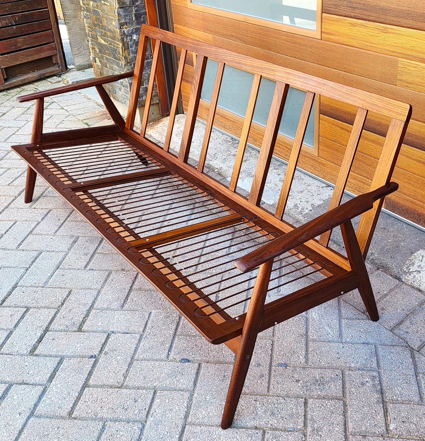 Choose Fabric! REFINISHED Danish Mid Century Modern Teak 3-Seater Sofa