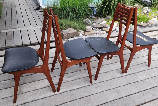 Choose Fabric! 4 REFINISHED Danish Mid Century Modern Teak Chairs by Niels Moller