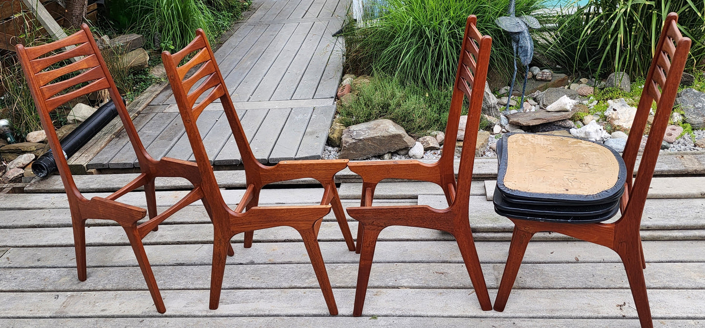 4 REFINISHED Danish Mid Century Modern Teak Chairs by Niels Moller
