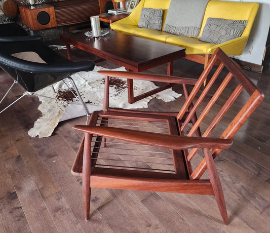 REFINISHED Danish Mid Century Modern Teak Lounge Chair will get NEW CUSHIONS