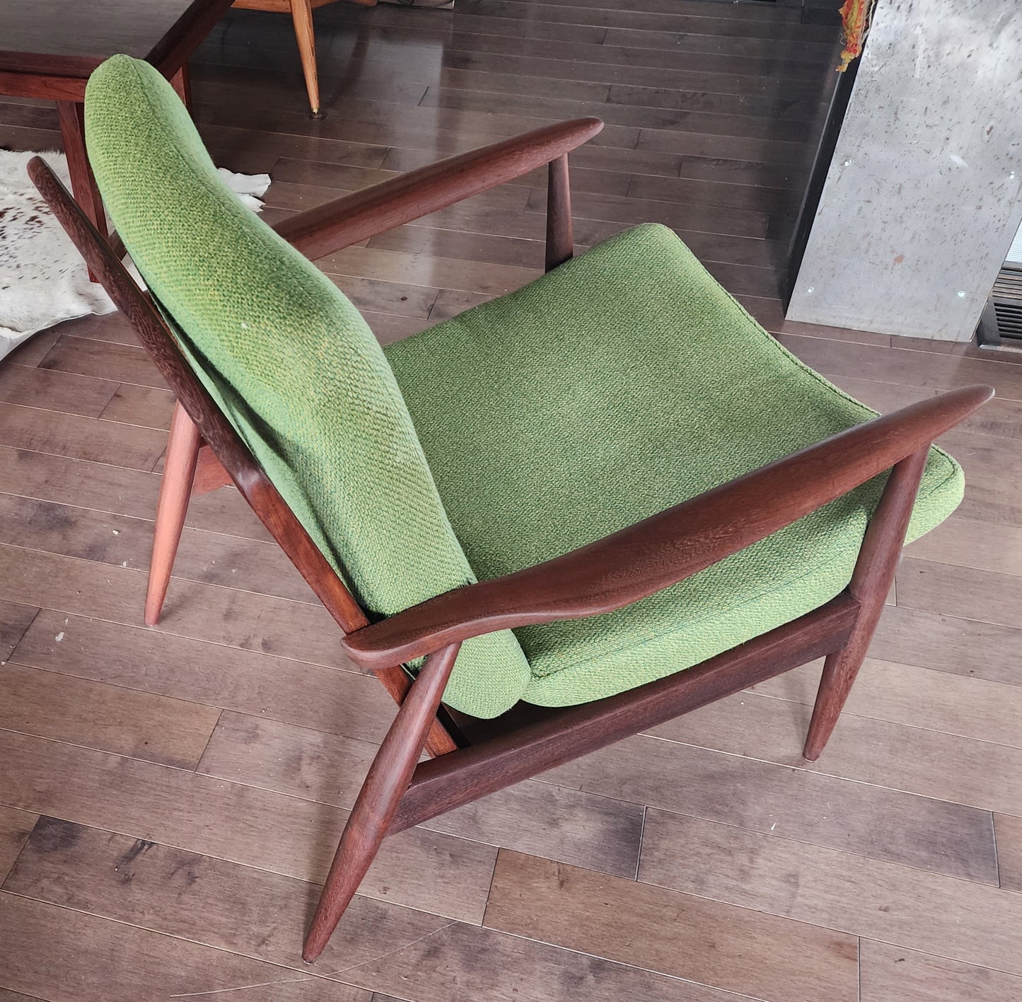 REFINISHED Danish Mid Century Modern Teak Lounge Chair will get NEW CUSHIONS