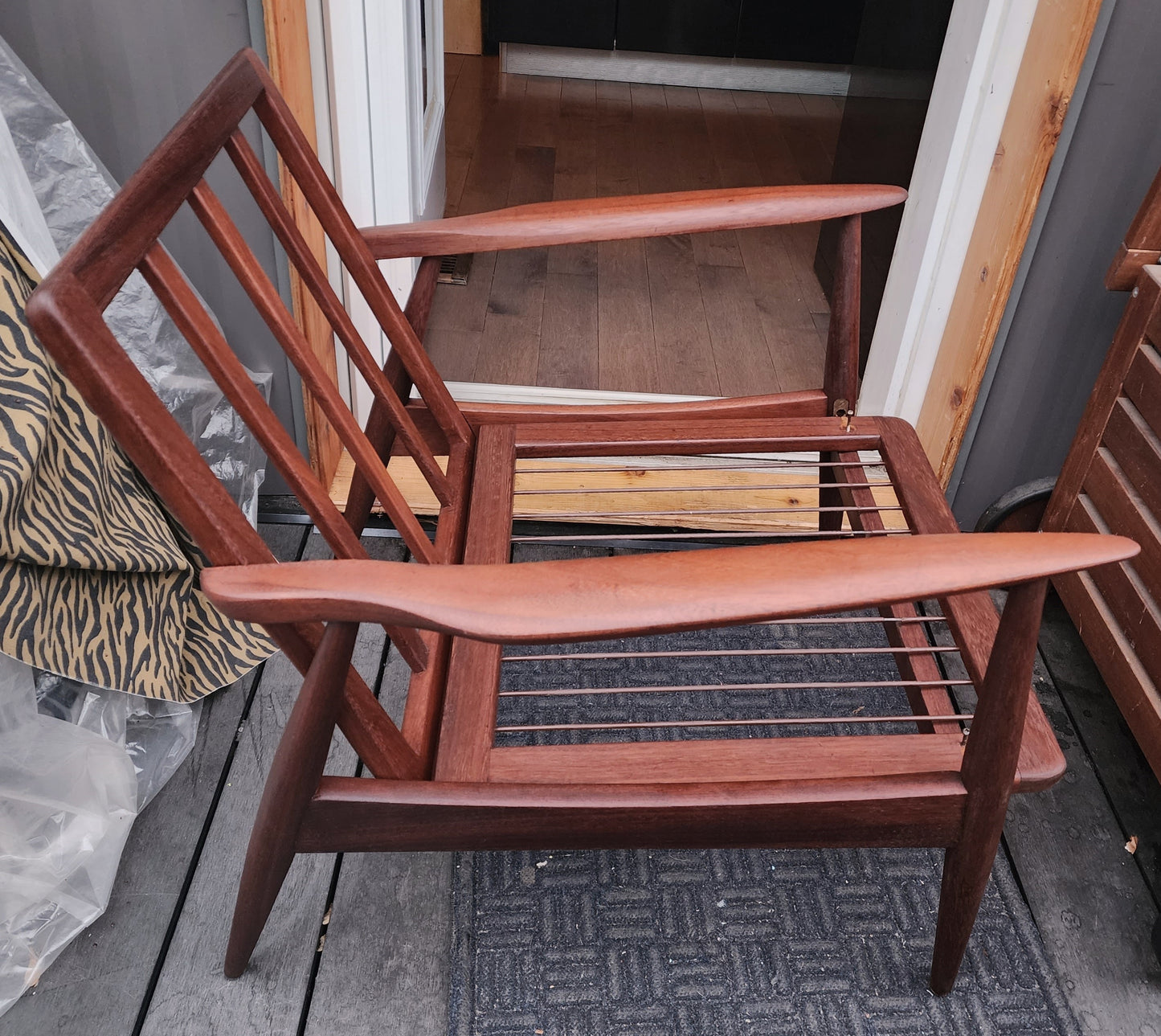 REFINISHED Danish Mid Century Modern Teak Lounge Chair will get NEW CUSHIONS