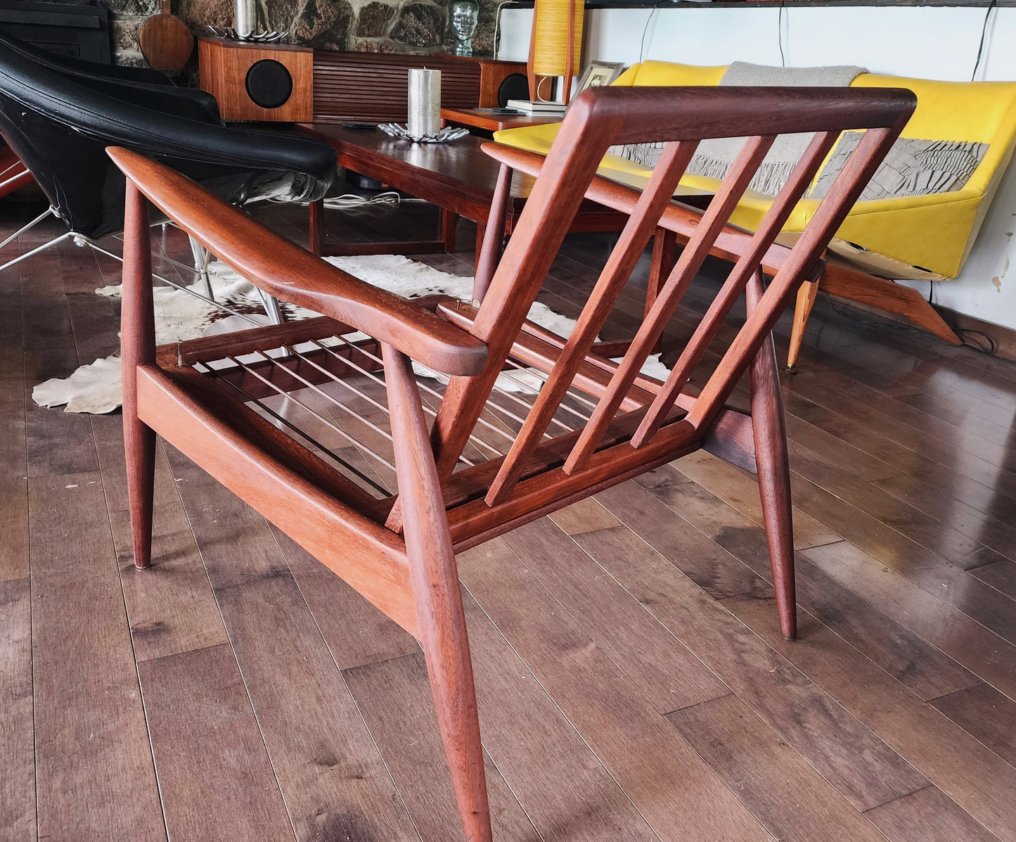 REFINISHED Danish Mid Century Modern Teak Lounge Chair will get NEW CUSHIONS