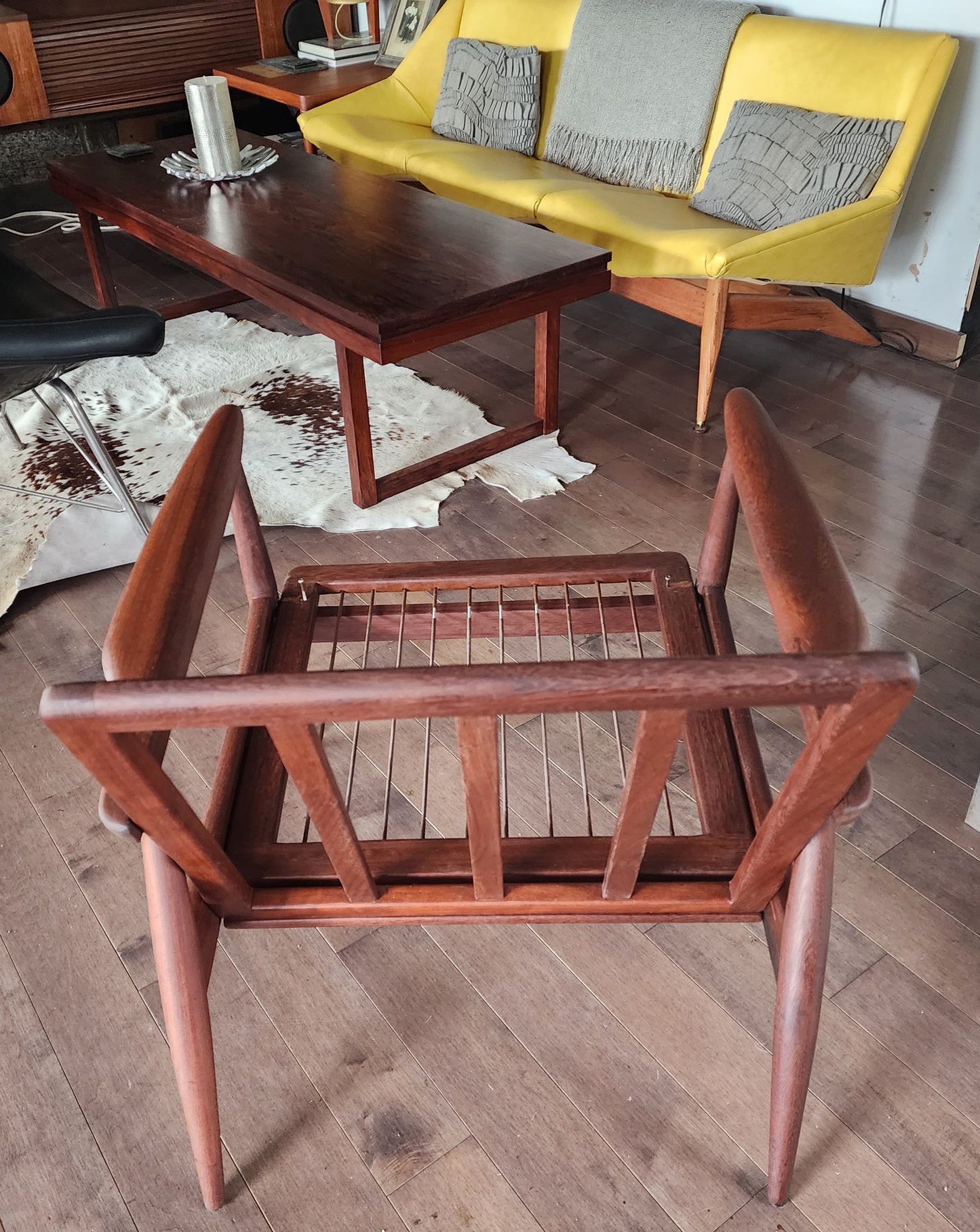 REFINISHED Danish Mid Century Modern Teak Lounge Chair will get NEW CUSHIONS