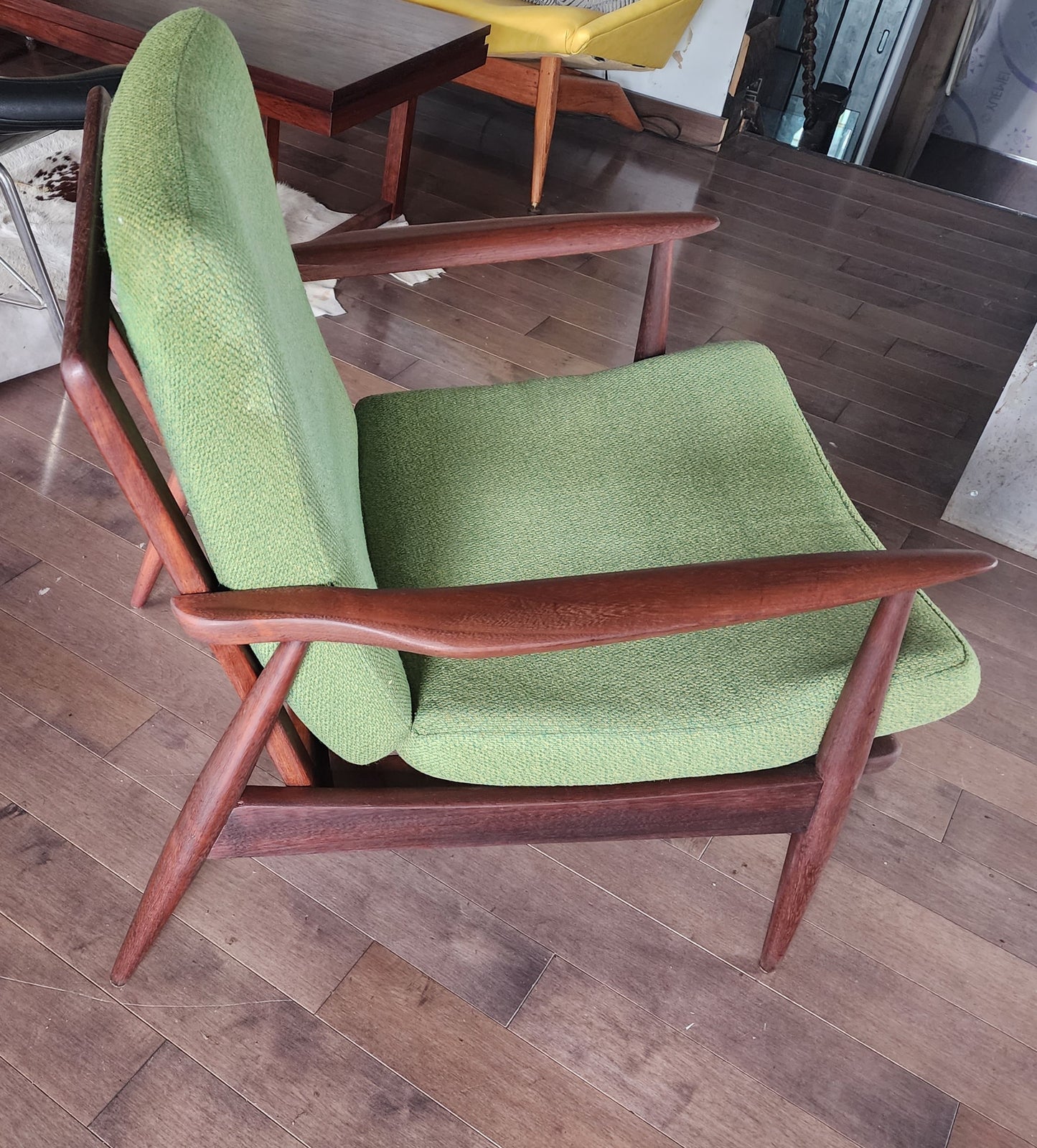 REFINISHED Danish Mid Century Modern Teak Lounge Chair will get NEW CUSHIONS